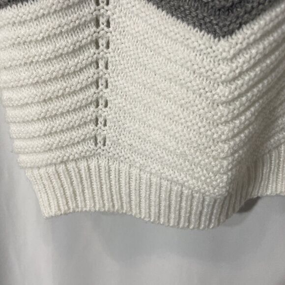 Full Circle Trends Boho Chevron Sweater White & Light Mauve & Gray XL - Picture 10 of 11